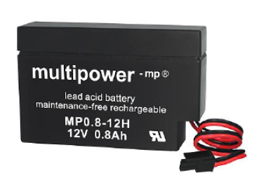 multipower-mp® Bleiakkumulator MP0.8-12  12V 0.8Ah mit Stecker "Heim & Haus"